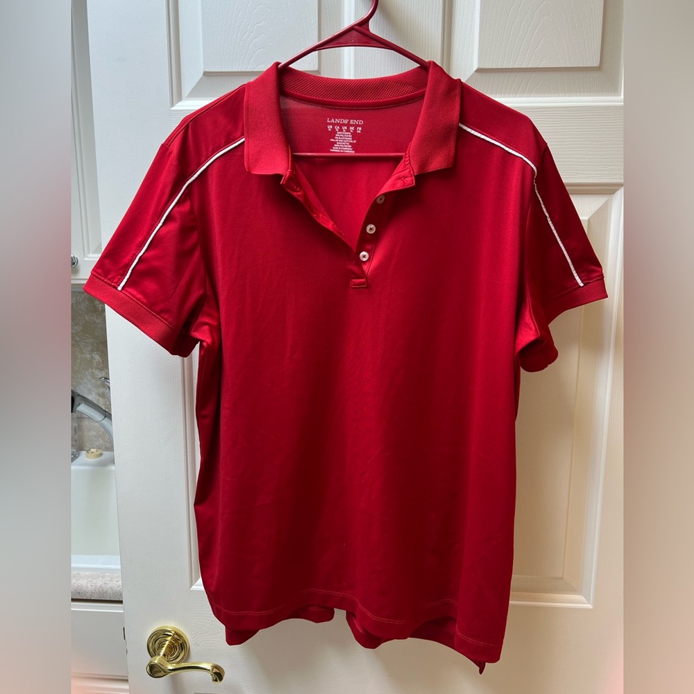 - Lands' End Red Polo shirt